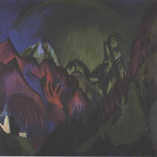 Ernst Ludwig Kirchner Tinzenhorn Zugen gorge near Monstein Germany oil painting art